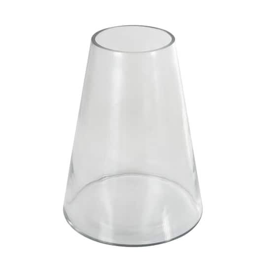 12" Clear Glass Cone Shaped Decorative Vase